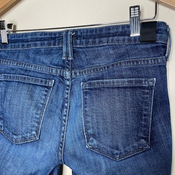 Vince Womens Dylan Dark Wash Mid Rise Distressed Skinny Ankle Jeans Size 25 - Picture 6 of 13